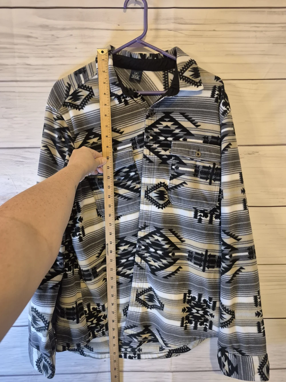 George Black and White Aztec Print Shacket